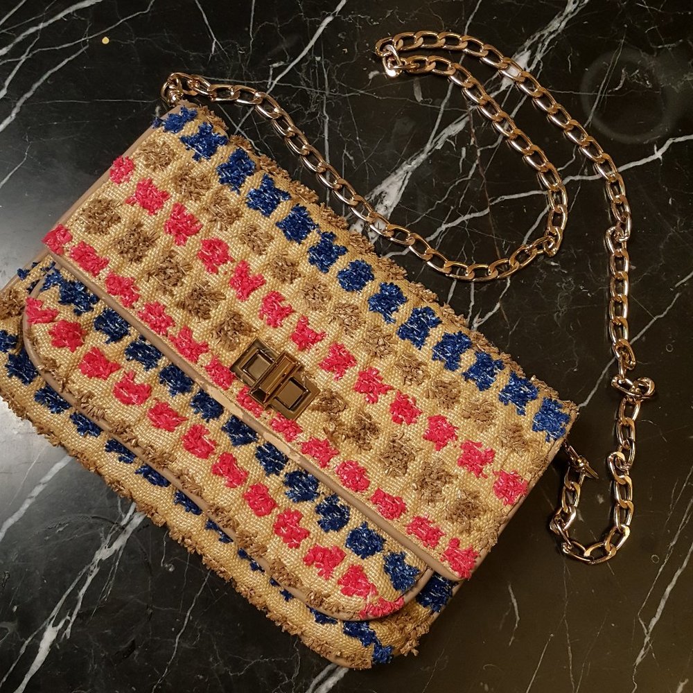 Deux Lux Handbag Crossbody Clutch With Gold Chain - Picture 1 of 8